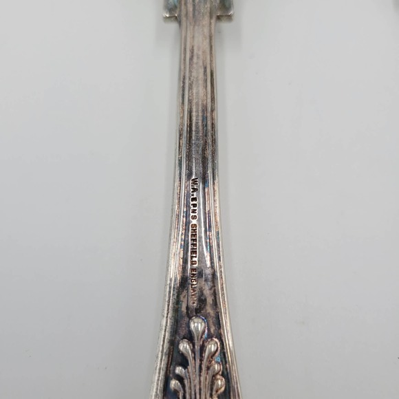 William Adams Sheffield England Lot Of 2 Serving Set Spoons Gold Wash - Picture 5 of 5